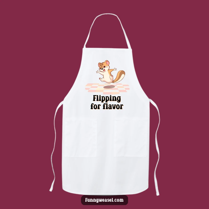 Funny Weasel Cartwheel Apron: Kitchen Comedic Chaos Gift