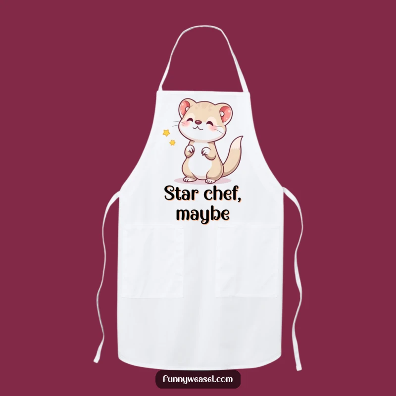Funny Weasel Star Chef Apron: Cook Up Some Humorous Magic