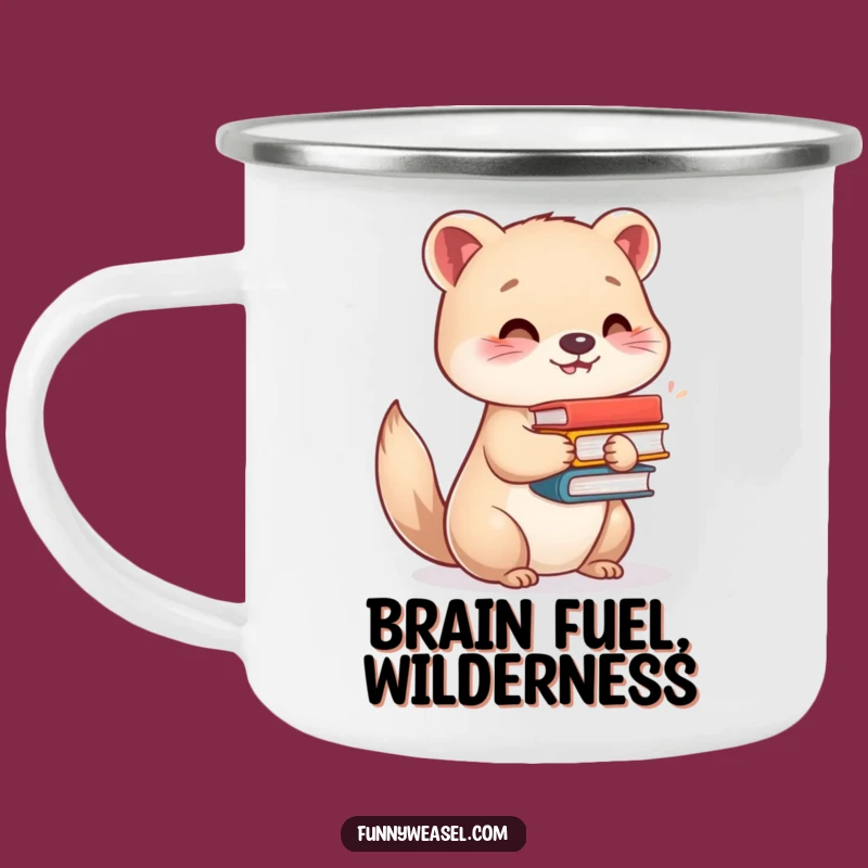 Funny Campfire Weasel Mug: Humorous Outdoor Gift for Bookish Adventurers