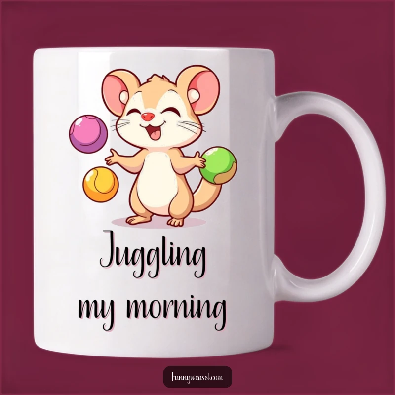 Funny Juggling Weasel Mug: Skillful Fun Gift for Multitaskers