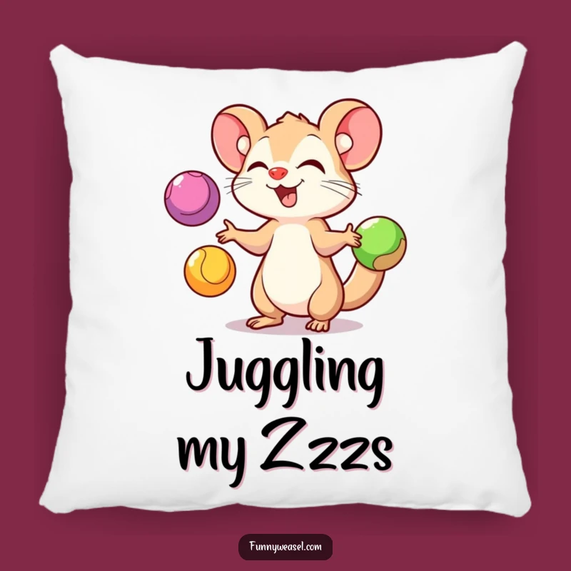 Funny Juggling Weasel Pillow: Soft Comfort for Entertaining Moments Gift