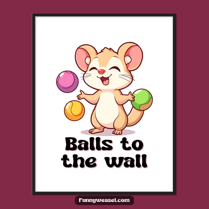 Funny Juggling Weasel Digital Art: Instant Skillful Download