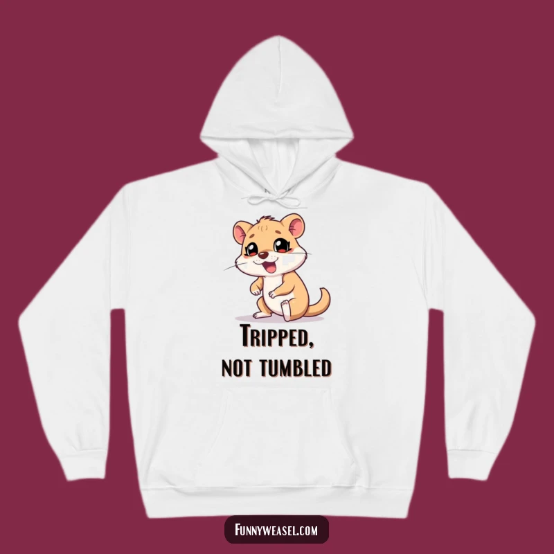Cozy Funny Weasel Trip Hoodie: Warm Embrace for Goofy Moments Gift