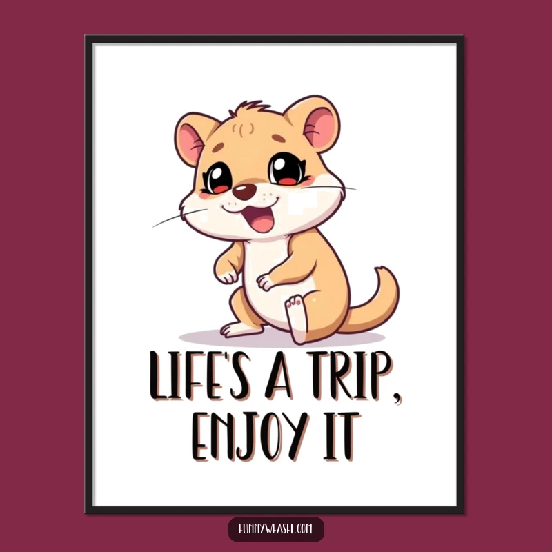 Free Printable Weasel Wall Art: Goofy Trip Downloadable Decor