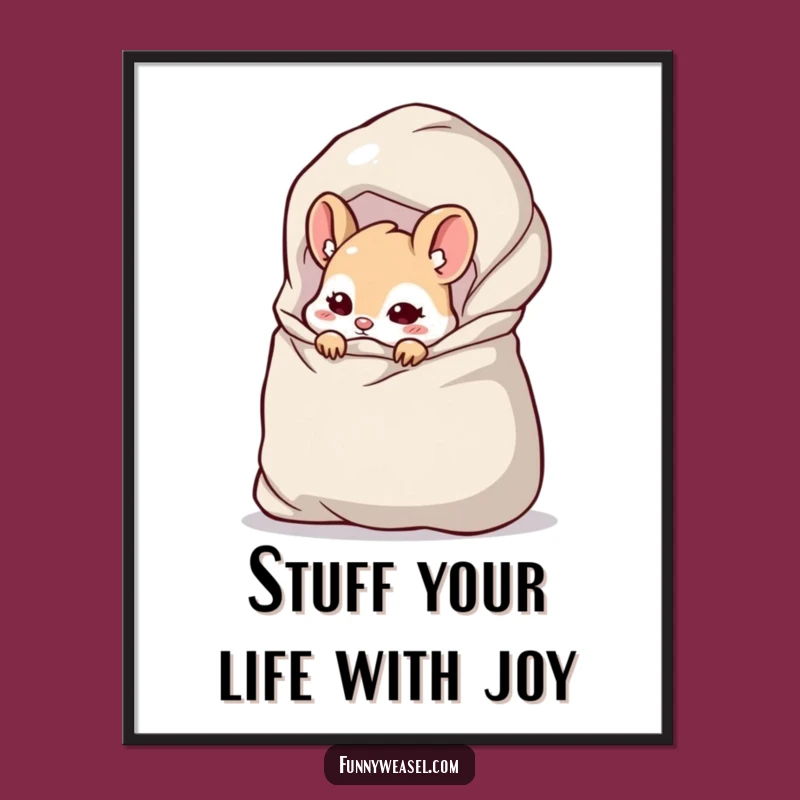 Free Printable Weasel Wall Art: Cheeky Peek Downloadable Decor