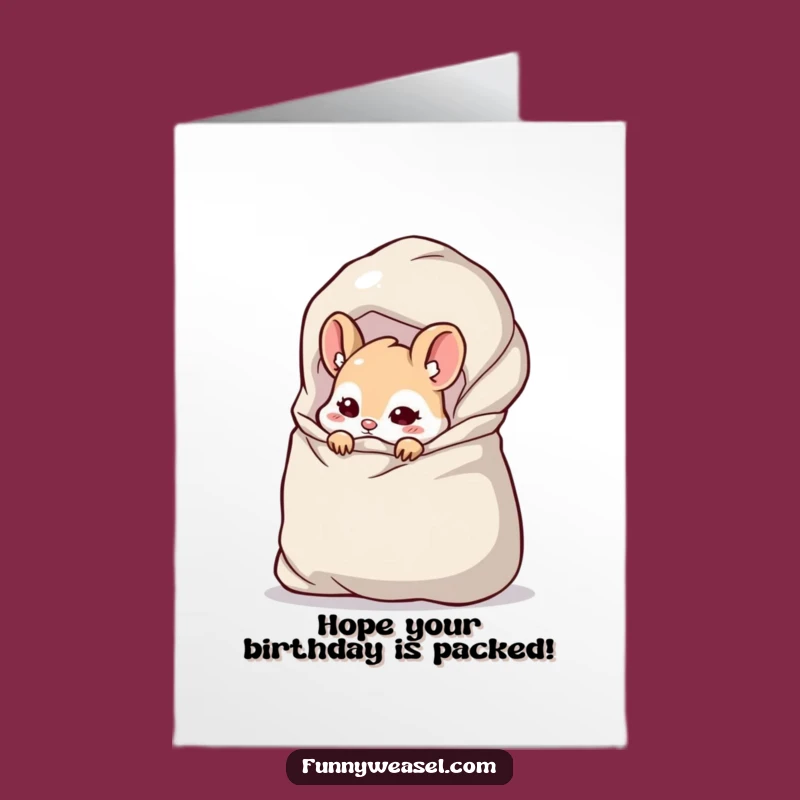 Free Printable Weasel Birthday Card: Cheeky Peek Funny Gift Downloadable