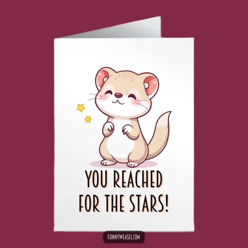 Free Printable Congrats Card: Weasel Star Achievement, Downloadable Humorous Gift