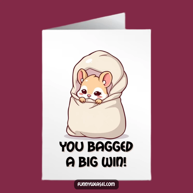 Free Printable Weasel Congrats Card: Sneaky Success Downloadable Gift