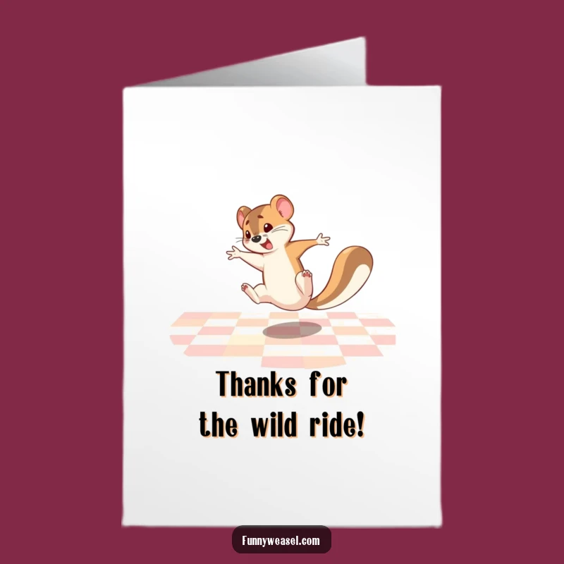 Free Printable Thank You Weasel: Funny Cartwheel Gratitude Downloadable
