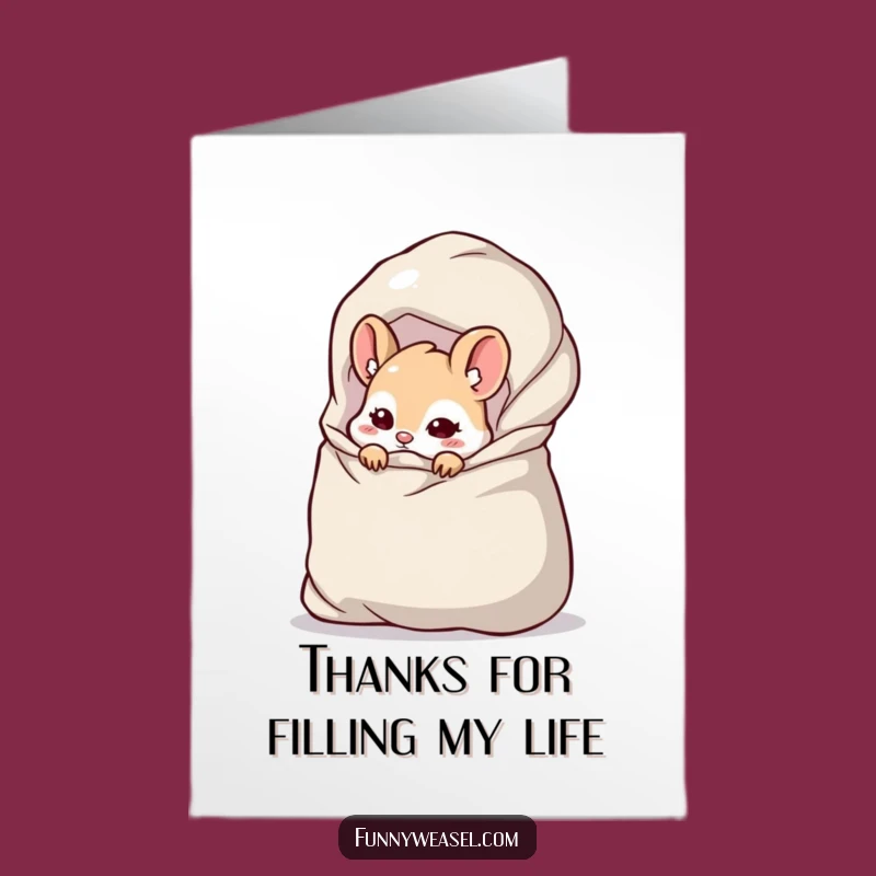 Free Printable Thank You Weasel: Cheeky Gratitude Downloadable Card