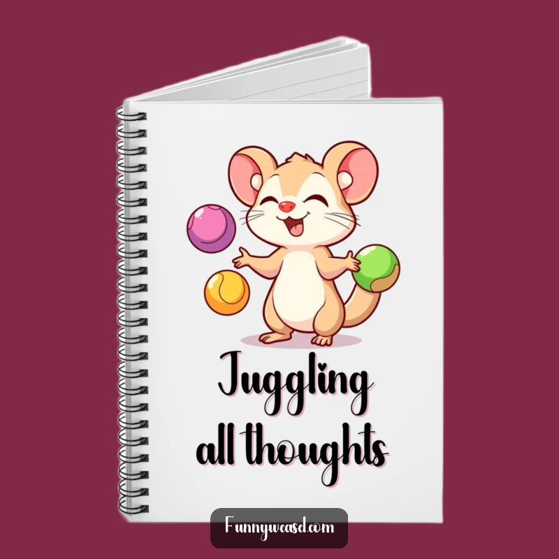 Funny Juggling Weasel Notebook: Jot Down Talented Ideas Gift